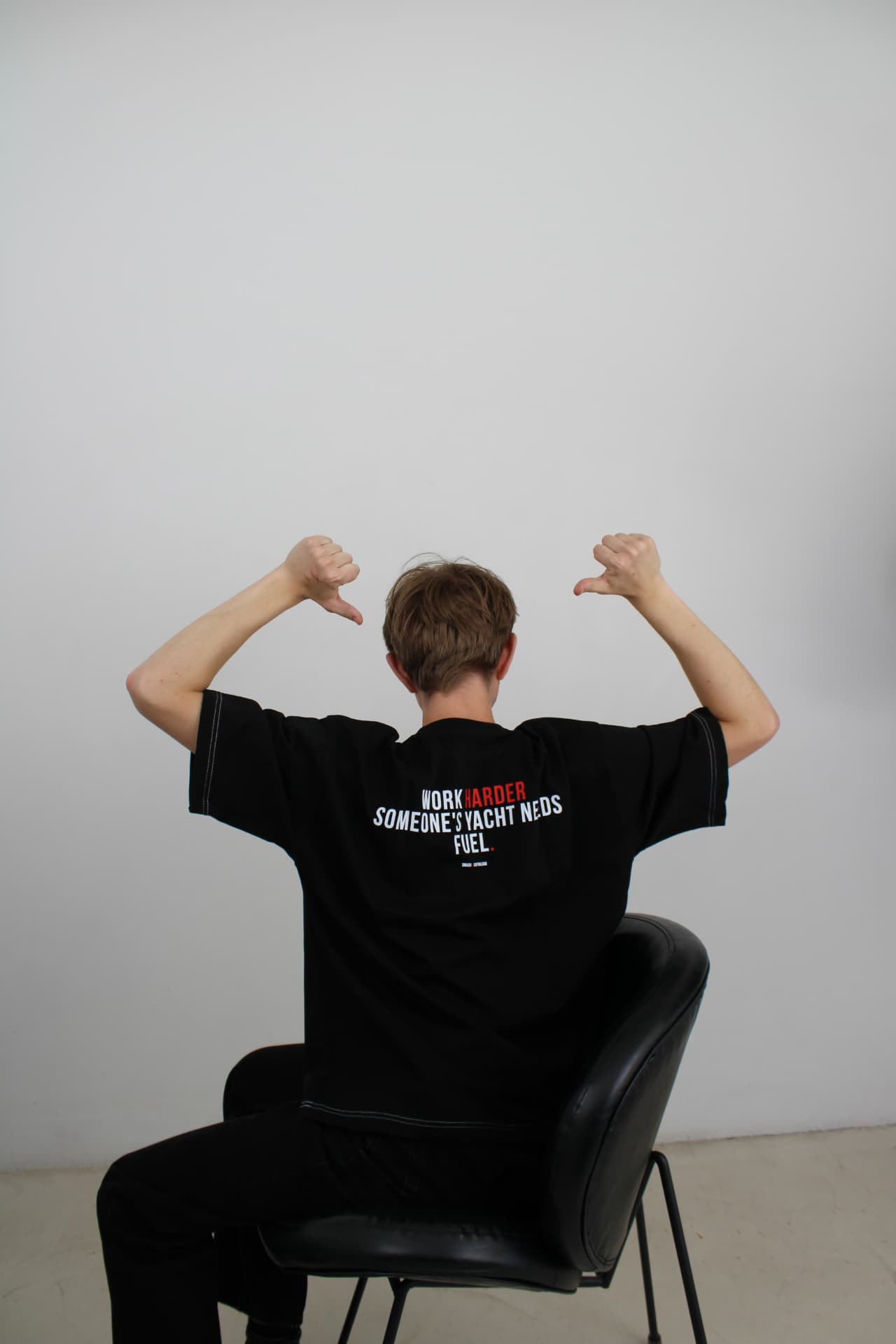 Koszulka WORK HARDER — SMASH CAPITALISM